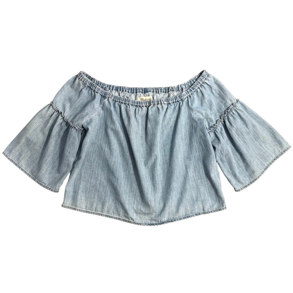 Madewell Azelea Off-The-Shoulder Chambray Denim 100% Cotton Anthropologie Medium